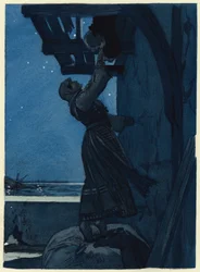 Illustration pour les mémoires de Casanova (lithographie couleur)