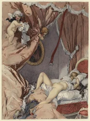 Illustration pour les mémoires de Casanova (lithographie couleur)