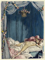 Illustration pour les mémoires de Casanova (lithographie couleur)