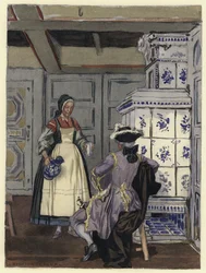 Illustration pour les mémoires de Casanova (lithographie couleur)