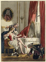 Illustration pour les mémoires de Casanova (lithographie couleur)