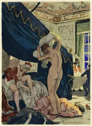 Illustration pour les mémoires de Casanova (lithographie couleur)