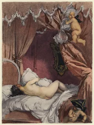 Illustration pour les mémoires de Casanova (lithographie couleur)