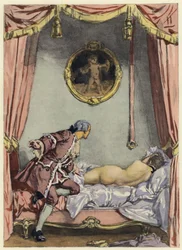 Illustration pour les mémoires de Casanova (lithographie couleur)