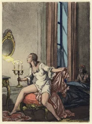 Illustration pour les mémoires de Casanova (lithographie couleur)