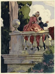 Illustration pour les mémoires de Casanova (lithographie couleur)