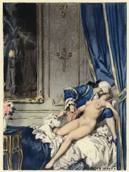 Illustration pour les mémoires de Casanova (lithographie couleur)