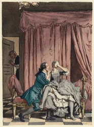 Illustration pour les mémoires de Casanova (lithographie couleur)
