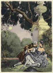 Illustration pour les mémoires de Casanova (lithographie couleur)
