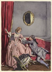 Illustration pour les mémoires de Casanova (lithographie couleur)