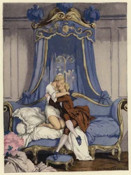 Illustration pour les mémoires de Casanova (lithographie couleur)