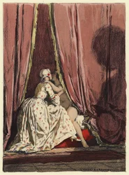 Illustration pour les mémoires de Casanova (lithographie couleur)