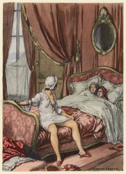 Illustration pour les mémoires de Casanova (lithographie couleur)
