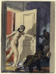 Illustration pour les mémoires de Casanova (lithographie couleur)