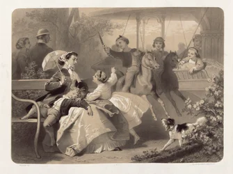 Le manège à Saint-Cloud, gravé par Regnier, Bettanier et Anthony Morlon (1834-1914)