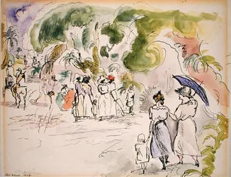 Figures dans un paysage