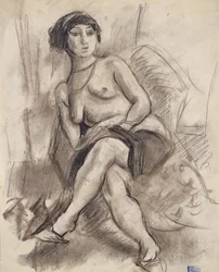 Modèle nue assise