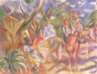Scène du sud avec homme conduisant une calèche, 1915