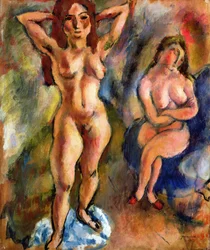 Deux nus : un debout, un assis, 1913
