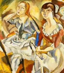 Jeunes filles assises ensemble
