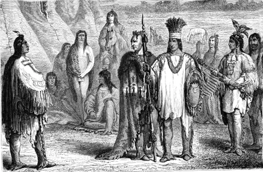 Indiens Creeks, du sud-est des États-Unis. Gravure 1885