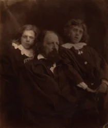 Alfred Tennyson avec ses fils, 1865 (photo)
