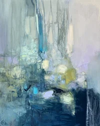 Flux abstrait bleu-vert
