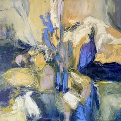 Flux abstrait bleu et jaune