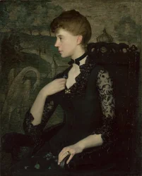 La robe en dentelle noire (Portrait de la femme de l