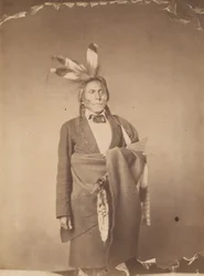 Hin-han-du-ta, Le hibou rouge, chef des Sioux Mde-wa-kan-ton, 1858 (photo)