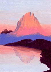 Un coucher de soleil éclatant sur un lac de montagne