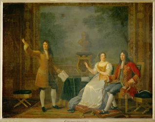 Racine lisant " Athalie " devant Louis XIV et Mme …