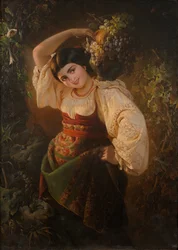 Femme italienne avec un vase