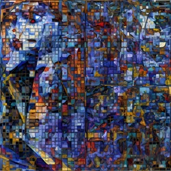 Mosaïque en bleu