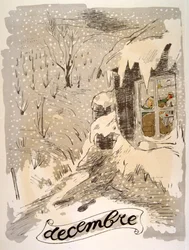Illustration humoristique de vin 1946. Illustration par Julien Pavil