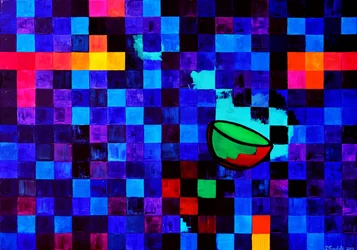 Bol géométrique aux couleurs vives