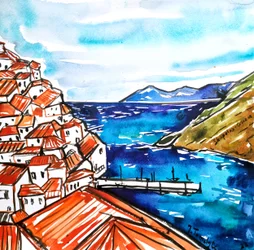 Un village côtier grec plein de vie