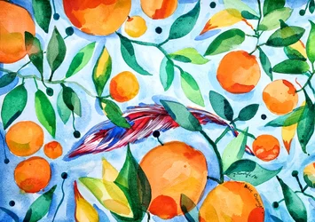 Jardin orange éclatant