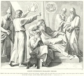 Joseph interprète les rêves de Pharaon (gravure)