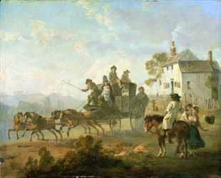 Une diligence sur une route de campagne, 1792