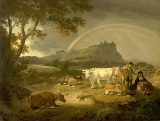 Paysage, Château de Beeston, Cheshire, et arc-en-ciel, 1793