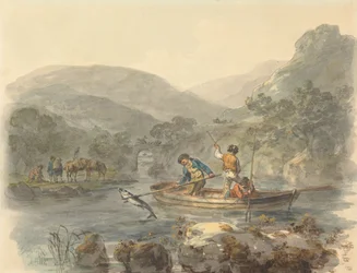 Pêche au saumon à la lance