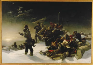 Deux officiers autrichiens, Julius von Payer et Karl Weyprecht ... (peinture sur toile)