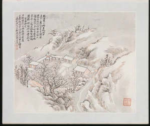 Dix sites associés à Ruan Yuan, daté de 1883 (album de dix peintures ; encre et couleur sur papier)