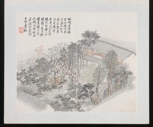Dix sites associés à Ruan Yuan, daté de 1883 (album de dix peintures ; encre et couleur sur papier)