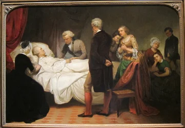 Washington sur son lit de mort