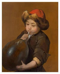 Garçon gonflant une vessie, vers 1645-85 (huile sur toile)