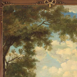 Paysage arcadien avec des figures au bord d