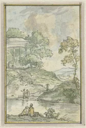 Paysage avec temple rond