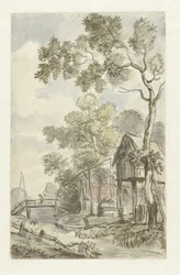 Projet pour une peinture murale avec paysage hollandais